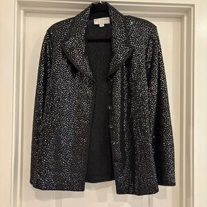St. John Black and Silver Sequin Blazer